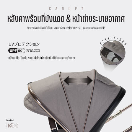 รถเข็นเด็กแบบเข็นได้สองทิศทาง EMBIX รุ่น KIMI ใช้ได้ตั้งแต่เเรกเกิด สีครีม_8